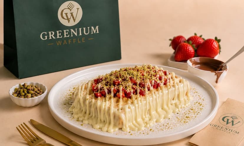 Beyaz Çikolatalı Çifte Lezzet Waffle